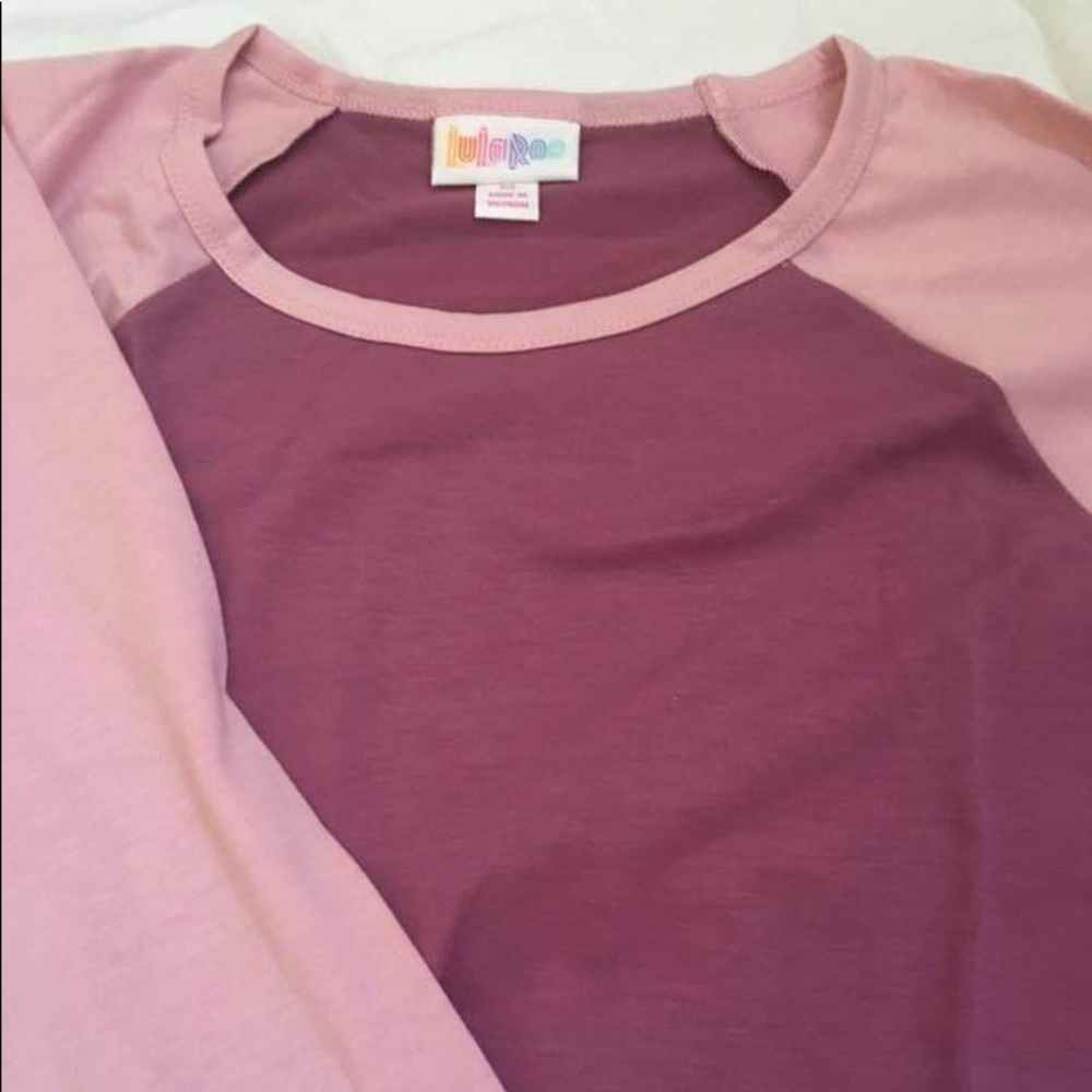 NWT Lularoe Randy Baseball T in shades of pink
